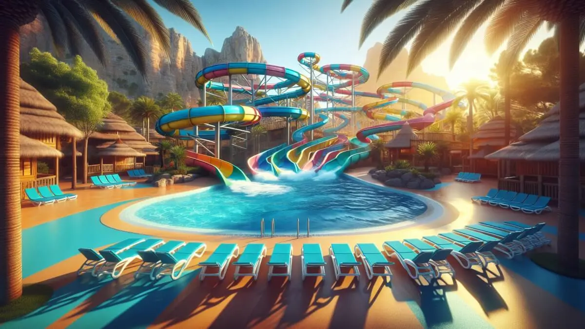 Western Water Park Magaluf Mallorca – ha en våt dag illustration